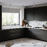 Профиль-ручка врезная для фасада 16/18мм, черный матовый (краска RAL9005), L-3000мм Профиль-ручка врезная для фасада 16/18мм, черный матовый (краска RAL9005), L-3000мм