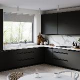 Профиль-ручка врезная для фасада 18мм, черный матовый (краска RAL9005), L-3000мм Профиль-ручка врезная для фасада 18мм, черный матовый (краска RAL9005), L-3000мм