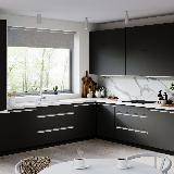 Профиль-ручка врезная для фасада 16/18мм, белый матовый (краска RAL9016), L-3000мм Профиль-ручка врезная для фасада 16/18мм, белый матовый (краска RAL9016), L-3000мм