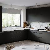 Профиль-ручка крепление саморезами для фасада 18мм, графит (краска), L-3000мм