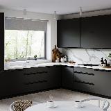 Профиль-ручка крепление саморезами для фасада 18мм, черный матовый (анод), L-3000мм