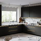 Профиль-ручка крепление саморезами для фасада 18мм,  золото матовое (анод), L-3000мм