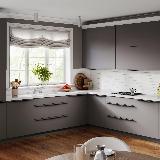 Профиль-ручка 128мм (L=196мм) крепление саморезами черный матовый (краска RAL 9005)