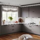 Профиль-ручка 192мм крепление саморезами черный матовый