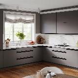 Профиль-ручка крепление саморезами для фасада 16мм, черный матовый (анод), L-3000мм