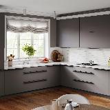 Профиль-ручка 32мм (L=60мм) крепление саморезами черный матовый (краска RAL 9005) Профиль-ручка 32мм (L=60мм) крепление саморезами черный матовый (краска RAL 9005)