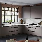 Профиль-ручка крепление саморезами для фасада 16мм, черный матовый (анод), L-3000мм