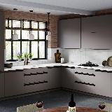 Профиль-ручка крепление саморезами для фасада 18мм, черный матовый (анод), L-3000мм