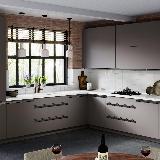 Профиль-ручка крепление саморезами для фасада 18мм, графит (краска), L-3000мм