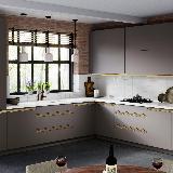 Профиль-ручка крепление саморезами для фасада 16мм,  золото матовое (анод), L-3000мм