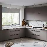 Профиль-ручка L=596мм крепление саморезами черный матовый (краска RAL 9005) Профиль-ручка L=596мм крепление саморезами черный матовый (краска RAL 9005)