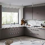 Профиль-ручка крепление саморезами белый матовый (краска RAL9016), L-3000мм