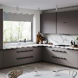 Профиль-ручка L=896мм крепление саморезами черный матовый (краска RAL 9005) Профиль-ручка L=896мм крепление саморезами черный матовый (краска RAL 9005)