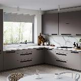 Профиль-ручка крепление саморезами черный матовый (анод), L-3000мм