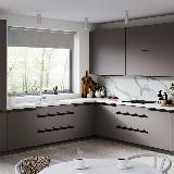 Профиль-ручка врезная для фасада 16/18мм, черный матовый (анод), L-3000мм