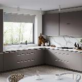 Профиль-ручка крепление саморезами белый матовый (краска RAL9016), L-3000мм