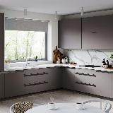 Профиль-ручка крепление саморезами для фасада 16мм, графит (краска), L-3000мм