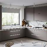 Профиль-ручка крепление саморезами для фасада 16мм, белый матовый (краска RAL9016), L-3000мм