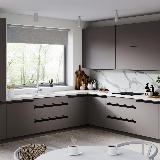 Профиль-ручка крепление саморезами для фасада 18мм, черный матовый (анод), L-3000мм