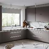 Профиль-ручка крепление саморезами для фасада 18мм, белый матовый (краска RAL9016), L-3000мм