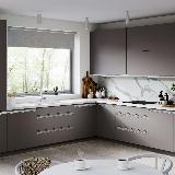 Профиль-ручка крепление саморезами для фасада 16мм, алюминий матовый (анод), L-3000мм