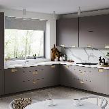 Ручка-раковина 128/160мм золото матовое