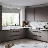 Профиль-ручка крепление саморезами графит (краска), L-3000мм