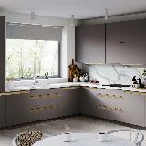 Профиль-ручка крепление саморезами для фасада 16мм,  золото матовое (анод), L-3000мм