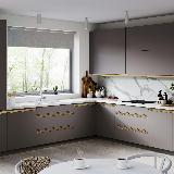 Профиль-ручка крепление саморезами для фасада 18мм,  золото матовое (анод), L-3000мм