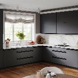 Профиль-ручка врезная для фасада 18мм, черный матовый (краска RAL9005), L-3000мм Профиль-ручка врезная для фасада 18мм, черный матовый (краска RAL9005), L-3000мм