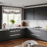 Профиль-ручка врезная для фасада 18мм, белый матовый (краска RAL9016), L-3000мм