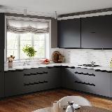 Профиль-ручка крепление саморезами для фасада 18мм, черный матовый (анод), L-3000мм