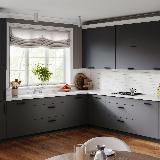 Профиль-ручка 160мм (L=180мм) черный матовый (краска RAL9005)