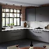 Профиль-ручка 128мм (L=196мм) крепление саморезами графит (краска) Профиль-ручка 128мм (L=196мм) крепление саморезами графит (краска)