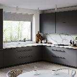 Профиль-ручка 128мм (L=196мм) крепление саморезами графит (краска)