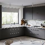 Профиль-ручка крепление саморезами белый матовый (краска RAL9016), L-3000мм