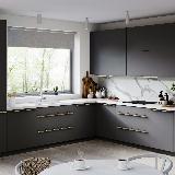 Профиль-ручка L=596мм крепление саморезами золото матовое (краска) Профиль-ручка L=596мм крепление саморезами золото матовое (краска)