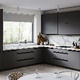 Профиль-ручка врезная для фасада 18мм, черный матовый (анод), L-3000мм