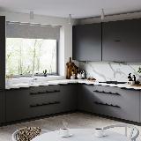 Профиль-ручка крепление саморезами черный матовый (анод), L-3000мм