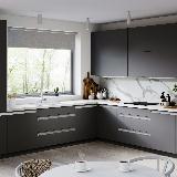 Профиль-ручка крепление саморезами для фасада 16мм, алюминий матовый (анод), L-3000мм