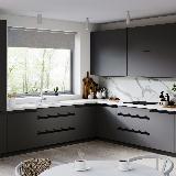 Профиль-ручка крепление саморезами для фасада 18мм, черный матовый (анод), L-3000мм