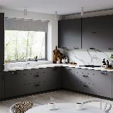 Ручка-рейлинг 160мм черный матовый/золото матовое сатин