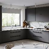 Профиль-ручка крепление саморезами графит (краска), L-3000мм