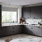 Профиль-ручка 160мм (L=180мм) черный матовый (краска RAL9005)