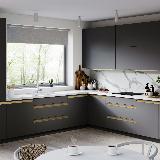 Профиль-ручка крепление саморезами для фасада 18мм,  золото матовое (анод), L-3000мм