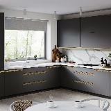 Профиль-ручка крепление саморезами для фасада 18мм,  золото матовое (анод), L-3000мм