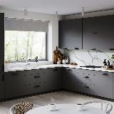 Профиль-ручка 160мм (L=180мм) черный матовый (краска RAL9005)