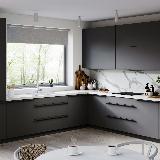 Профиль-ручка 192мм (L=220мм) крепление саморезами черный матовый (краска RAL 9005) Профиль-ручка 192мм (L=220мм) крепление саморезами черный матовый (краска RAL 9005)