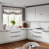 Профиль-ручка 128мм (L=196мм) крепление саморезами белый матовый (краска RAL 9003)