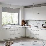 Профиль-ручка крепление саморезами для фасада 18мм, белый матовый (краска RAL9016), L-3000мм